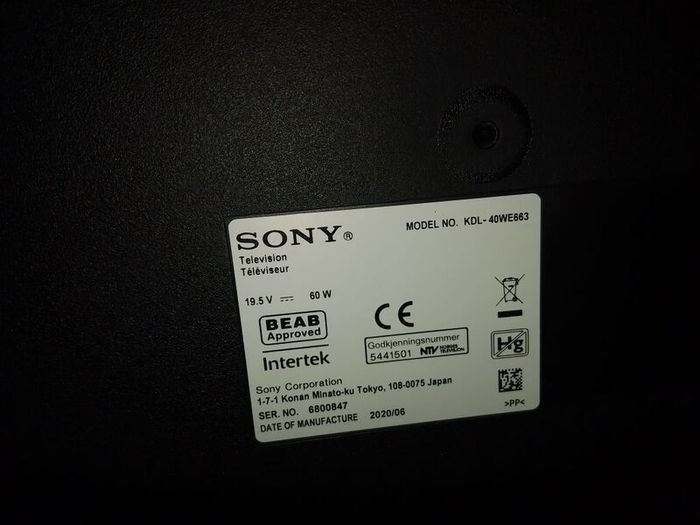 Sony 40 Smart Tv For Repair Or Parts