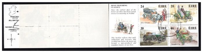 1989 Ireland Irish Motoring Commemorative Stamp Booklet Fine Used with Clear Dublin Cancel (First Day)