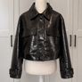 Zara Croc Effect Faux Leather Jacket, Size M, New with tags Image 2