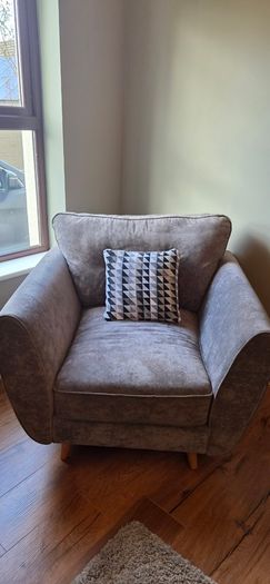 3+2+1 soft grey fabric sofa suite