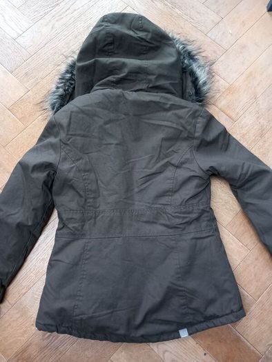 BENCH Khaki fur rimmed hood jacket