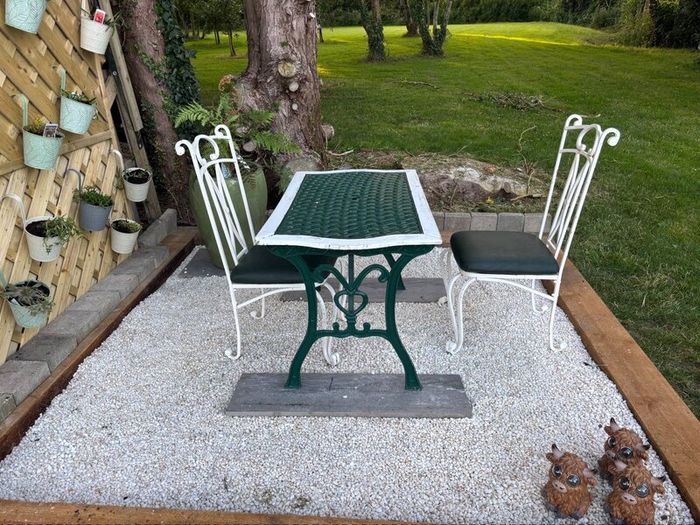 Cast iron garden table and chairs
