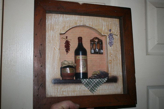 Arister Gifts Wine Shadow Box Wall Hanging Rustic Kitchen Decor 3D With Plaque