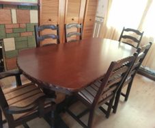Mahogany tables / chairs / drinks cabinet