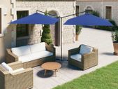 Double Parasol with Steel Pole Azure Blue 600x300 cm