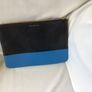 Medium Size  Fashionable Black and Blue Moss Copenhagen Twotone Leather Clutch Bag Image 9