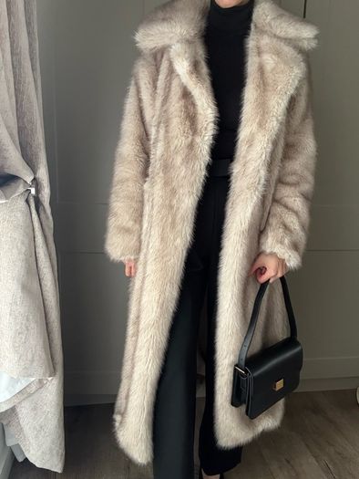 4th & Reckless Schiffer Belted Faux Fur Long Coat