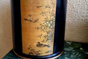 Vintage chinoiserie toleware bin