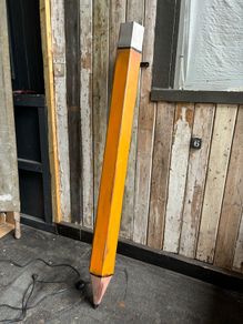 Large metal pencil floor lamp