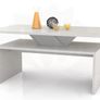 Rectangular White Oak Coffee Table With Shelf Image 9