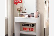 Dressing Table with Mirror and Adjustable LED Lights