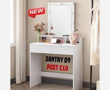 Dressing Table with Mirror and Adjustable LED Lights