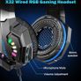 INSMART PS5 PS4 Headset, PC Gaming Headset Over-Ear Gaming Headphones with Mic RGB Light Noise Cancelling & Volume Control for Laptop Mac New Xbox One PS4 PS5 (FREE SHIPPING) Image 4