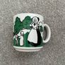 Vintage Nursery Rhyme Childs Mug There Was An Old Woman Who Lived In A Shoe Green White Retro Image 2