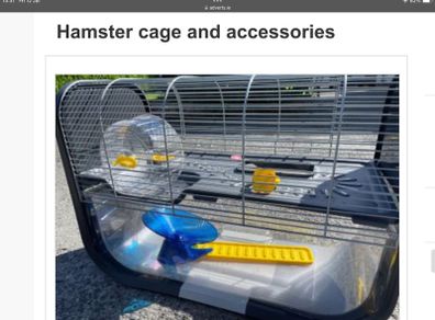 Hamster cage and accessories