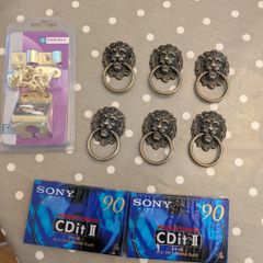 Job Lot - Cupboard handels, chain lock, tapes