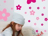 86 Pink Beautifull Princess Flowers Girls Room Vinyl Wall Stickers