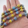 Vintage Venetian Style Skyblue & Yellow Trade Beads Necklace Image 6