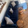 Navy Blue L-Shaped Sofa  Excellent Condition Image 4