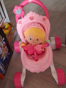 fisher price princess doll & pram