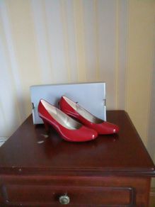 GABOR Ladies Red Patent High Heel Shoes  Size 5. Wow Red Shoes. Never worn..Box available NOW REDUCED TO 35.00.