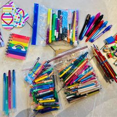 Crayons, pencils, markers