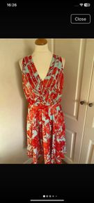 Banana Republic size 12 lined orange blue dress