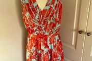 Banana Republic size 12 lined orange blue dress