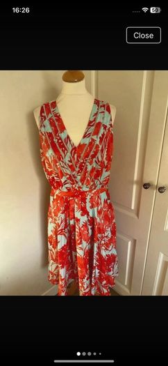 Banana Republic size 12 lined orange blue dress