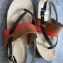 Ladies sandals orange & brown Image 2