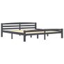 Bed Frame Dark Grey Solid Pinewood 180x200 cm Image 2