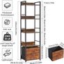 Bookcase, 5-Tier Industrial bookshelf with Fabric Cloth drawers, Free Standing Shelf for Living Room Image 2