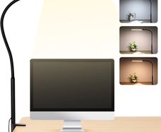 FREE P&P Led Desk Lamp with Clamp, Eye-Caring Clip on Light, Desk Light for Home Office, 3 Modes 10 Brightness, Flexible Gooseneck, Memory Function, Study, Work, Draw, Reading