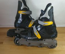 Bauer MVB Inline Skates Rollerblades Black/Yellow Junior / Small AdultUK 3 EU 36 Retro