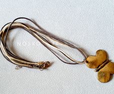 Costume Necklace Gold toned butterfly