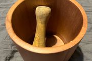 mortar and pestle acacia wooden hand made