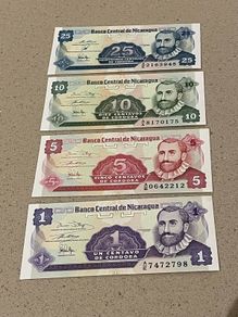 Nicaragua 1991 Uncirculated Centavos Banknotes x 4