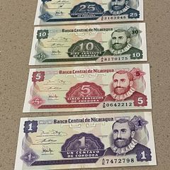 Nicaragua 1991 Uncirculated Centavos Banknotes x 4