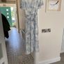 Women's Summer Dress- Cream with blue pattern Image 2
