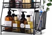 Countertop organizer for bathroom counter, the organizer for bedroom, spice rack organizer for kitchen counter shelf with small basket