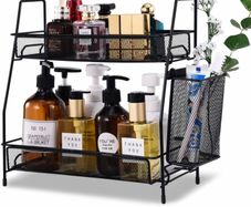 Countertop organizer for bathroom counter, the organizer for bedroom, spice rack organizer for kitchen counter shelf with small basket
