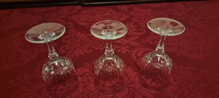 3 Piece Stemmed Crystal Goblets / Wine Glasses