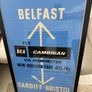 EXTREMELY Rare Original 1959 BEA and Cambrian Airways Belfast Aviation Framed Poster Image 2