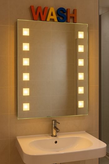 Bathroom light up mirror