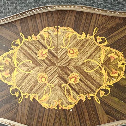 Vintage Woodmet England Mid Century Faux Wooden Brass Bar Serving Tray
