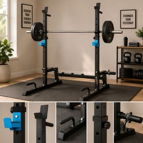 Squat Rack Multi-Function Barbell Rack Height Adjustable Dip Stand Home Gym Weight Lifting Bench Press Dip Station Push up Portable Strength Training Dumbbell Rack