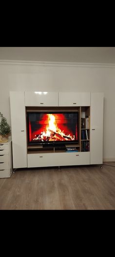 Glossy TV unit with storage, fits 50 inch TV