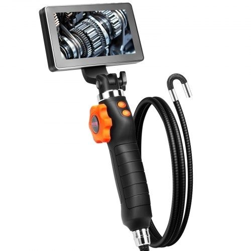 Two-Way Articulated Endoscope Inspection Camera with 6.4mm Tiny Lens, 5" IPS 1080P HD Screen, 8X Zoom, 8 LED Light Camera for Auto, Plumbing 4.9 FT
