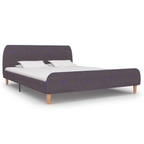 Bed Frame Taupe Fabric 150x200 cm