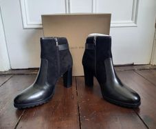 High Heel Leather & Suede Ankle Boots